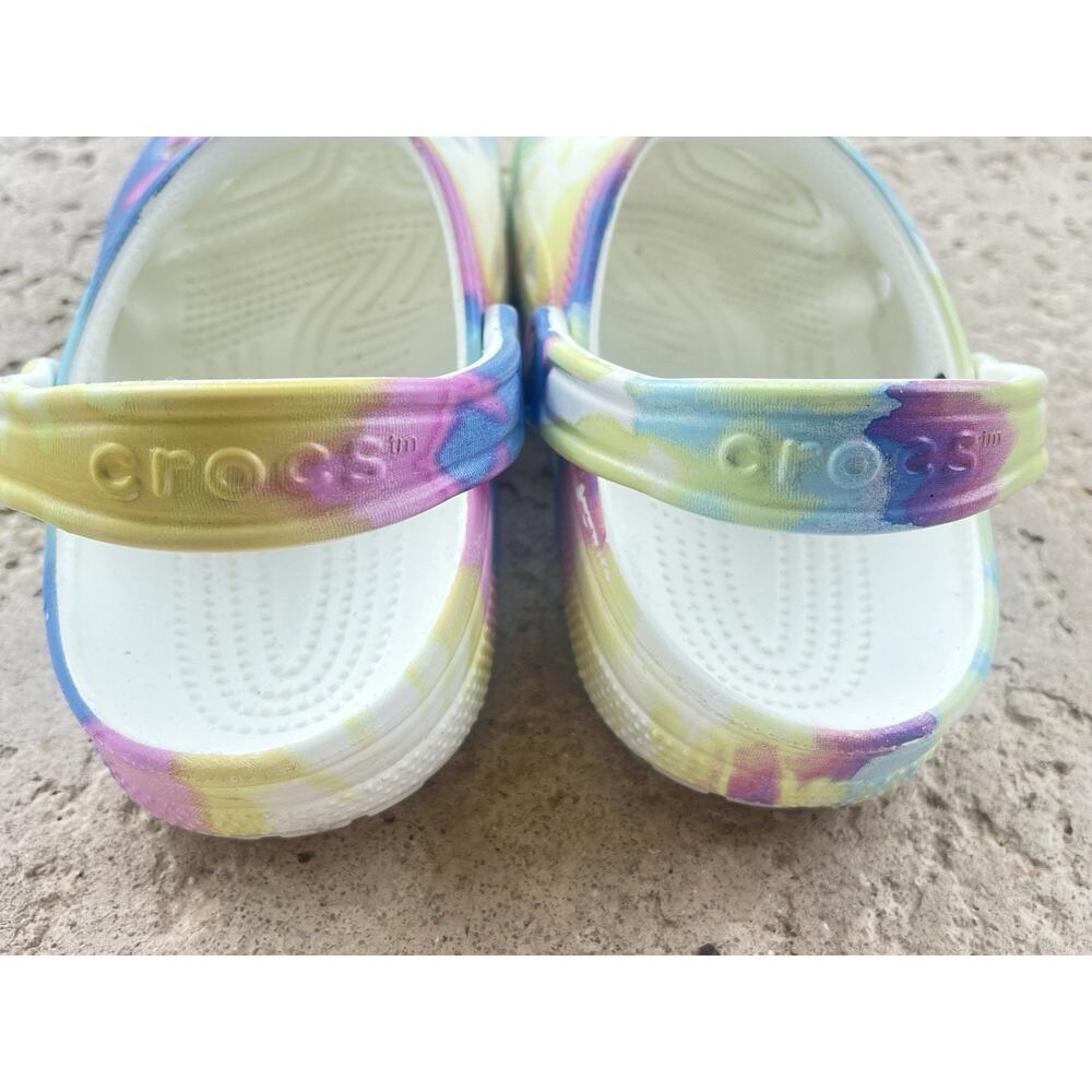 Crocs Classic Multi Color Tie Dye Graphic Pastel Clog Shoes Unisex Wm 7/ M5 - Picture 6 of 8